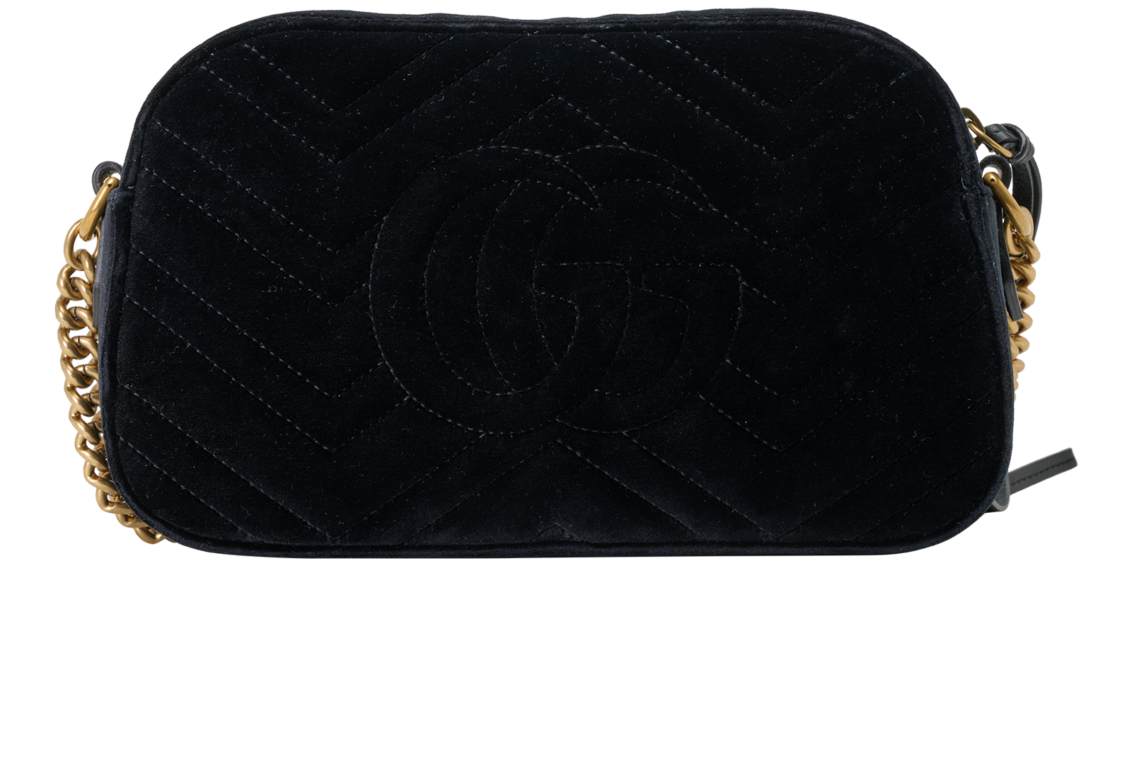 Gucci GG Small Camera Bag, &pound;520, Handbags, Black, Velvet, Back view